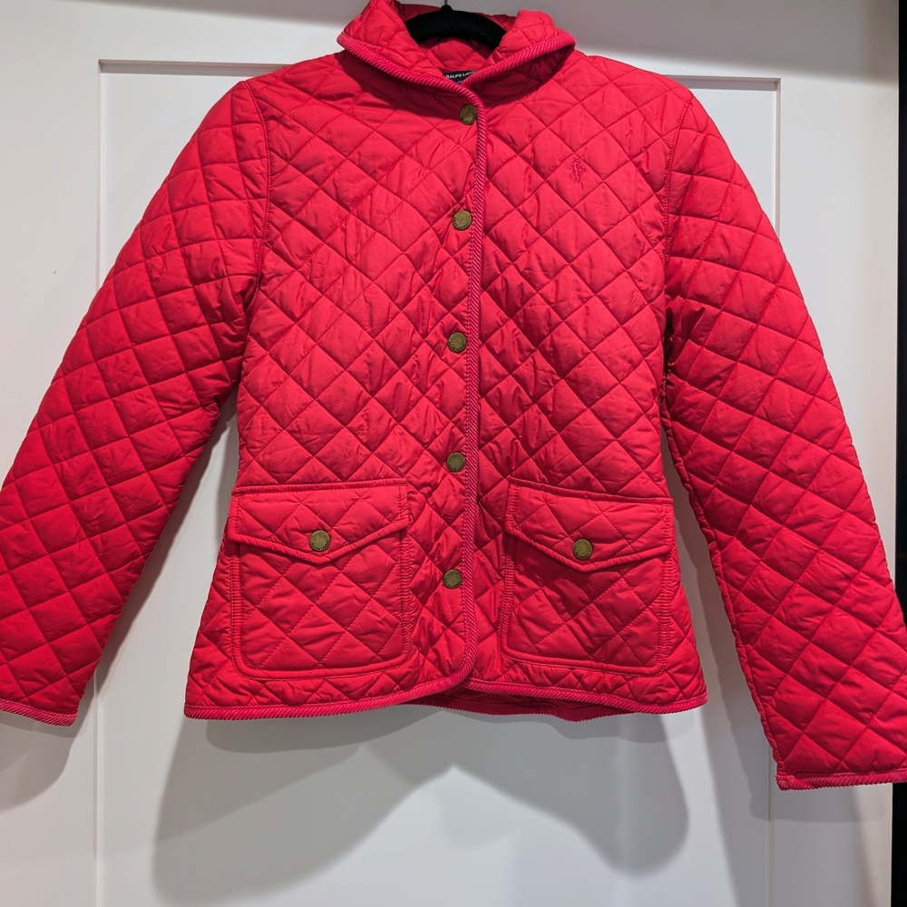 Ralph Lauren Designer Pink Quilted Kids Jacket